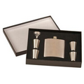Flask w/Funnel Gift Set - Stainless Steel - Engraved Flask